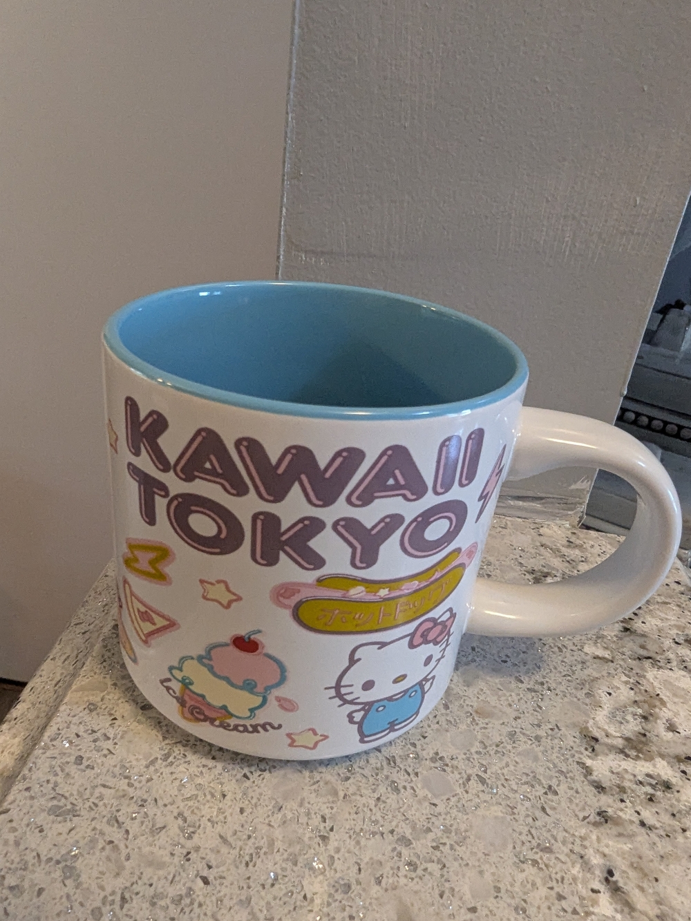 Hello Kitty Kawaii Tokyo Sanrio Mug Cute White Blue Multi